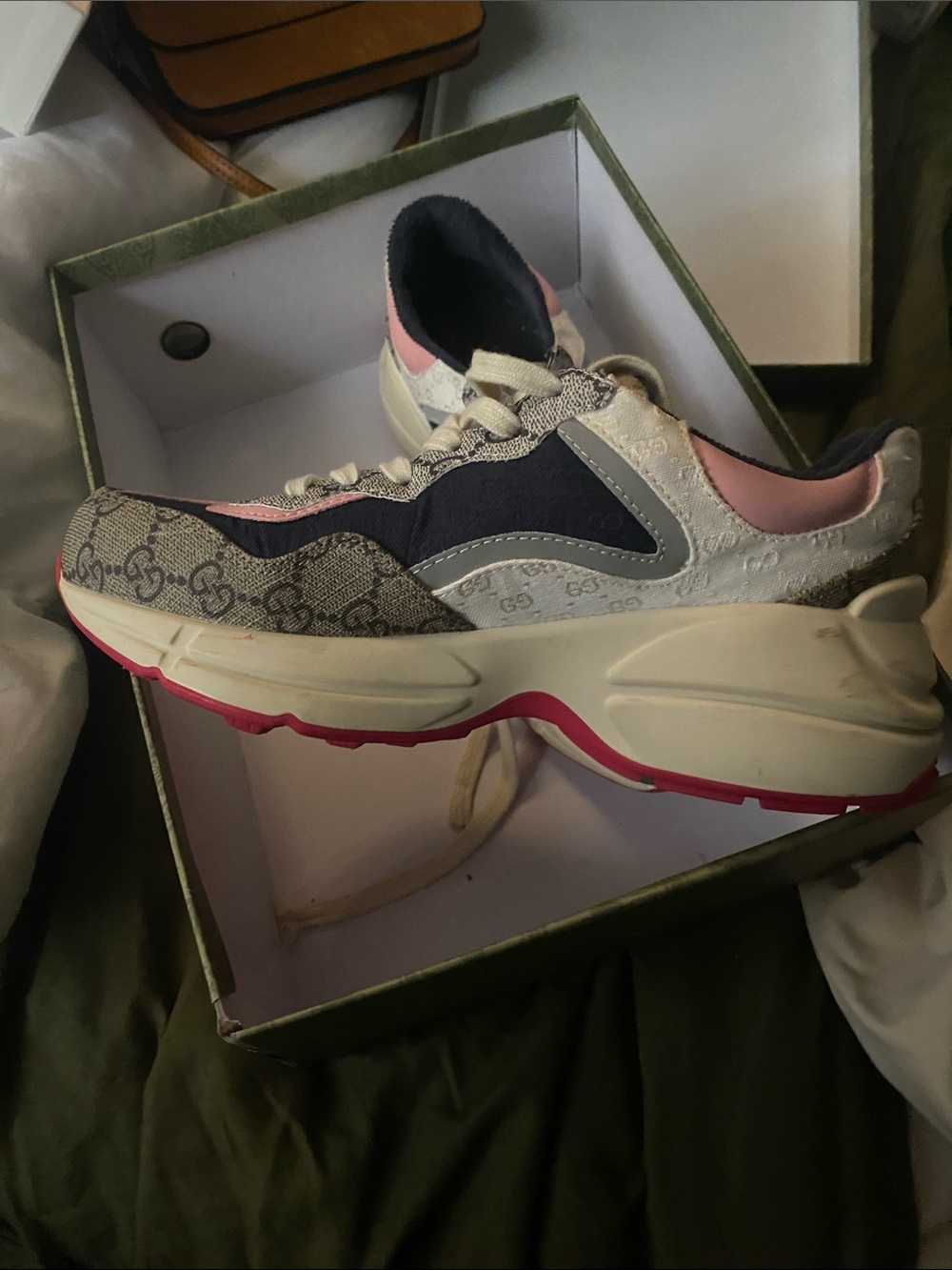 Gucci Women's Chunky Runner Sneaker - Pink, Navy, Beige